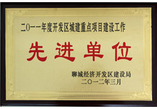 聊城市重点项目建设先进单位